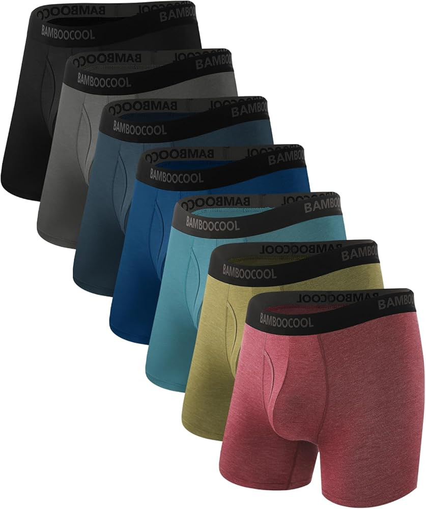 BAMBOO COOL Men's Underwear Breathable Boxer Briefs with Fly Moisture-Wicking Lightweight Underwe... | Amazon (US)