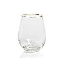 Hammered Gold Rim Stemless Wine Glasses, Set of 4 | Pottery Barn (US)