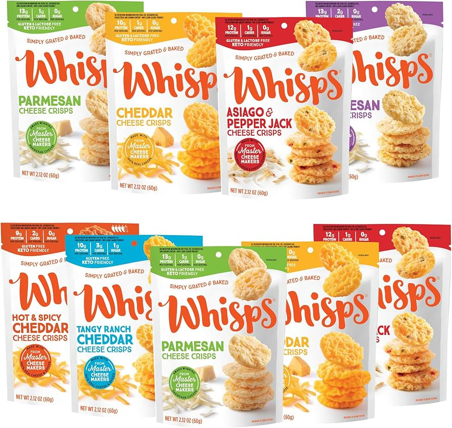 Whisps Cheese Crisps Variety Pack | Protein Chips | Healthy Snacks | Protein Snacks, Gluten Free,... | Amazon (US)