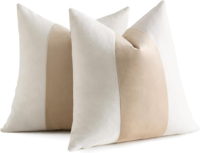 AmHoo Pack of 2 Velvet Panel Cotton Pillow Covers Decorative Pillowcase Cushion for Couch Sofa Be... | Amazon (US)