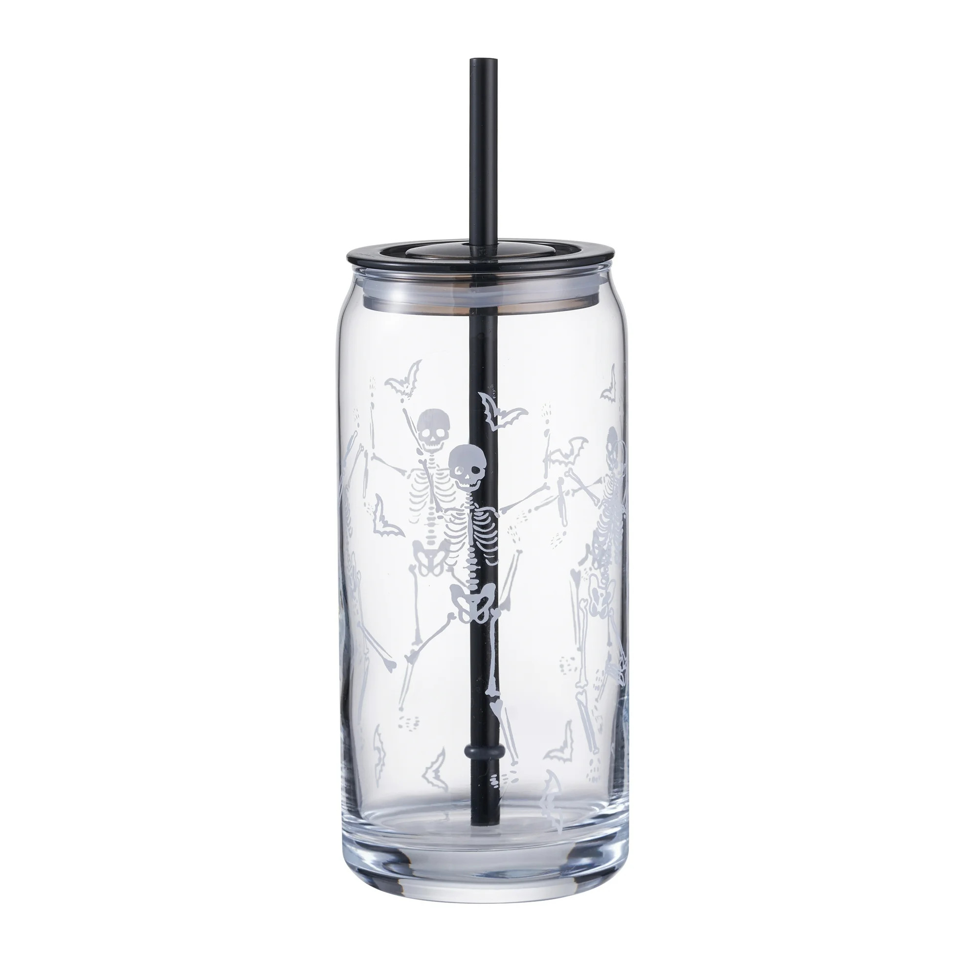 Way to Celebrate Glass 20oz Can Sipper Halloween Dancing Skeleton - Walmart.com | Walmart (US)