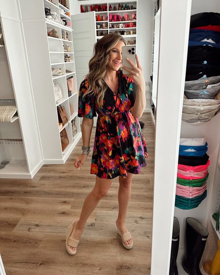 In a small colorful mini dress, braided espadrille wedges and accessories for spring/summer from amazon- fits TTS.

#LTKSeasonal #LTKunder50 #LTKstyletip
