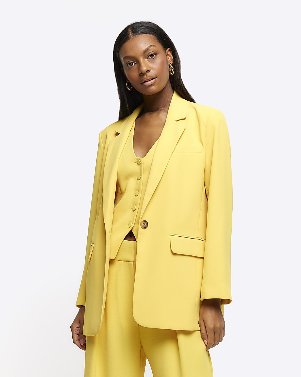 Yellow smart blazer | River Island (UK & IE)