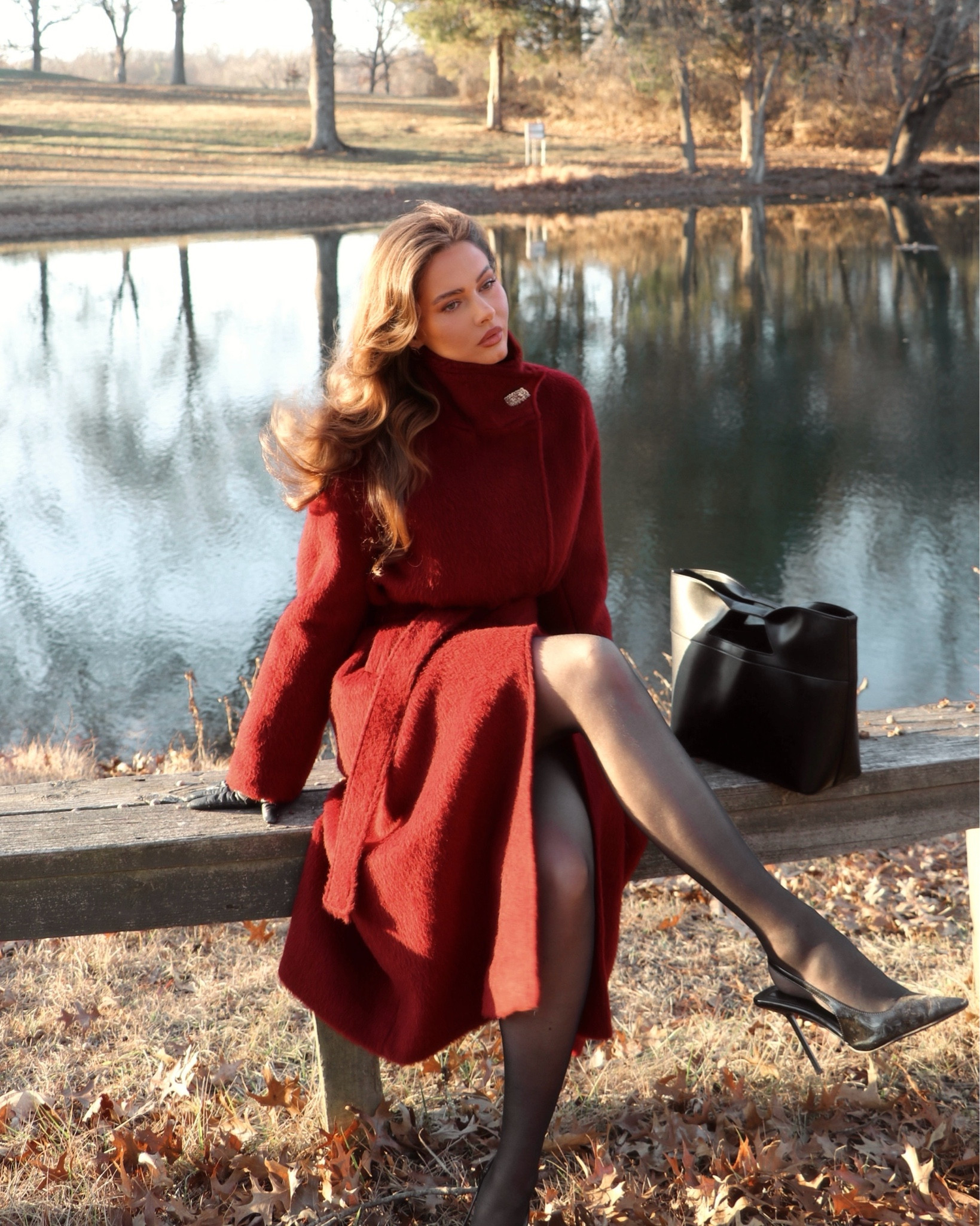 Nobody does winter glam like Nana Jaqueline 🥹 obsessed with this burgundy winter coat. ♥️ #woolcoat #fashion #coat #winter #fashion 

#LTKWorkwear #LTKSeasonal #LTKootd