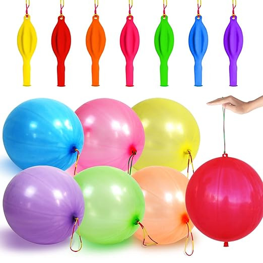 30Pcs Punch Balloons, Thickened Neon Punching Balloon Heavy Duty Party Favors for Kids with Rubbe... | Amazon (US)
