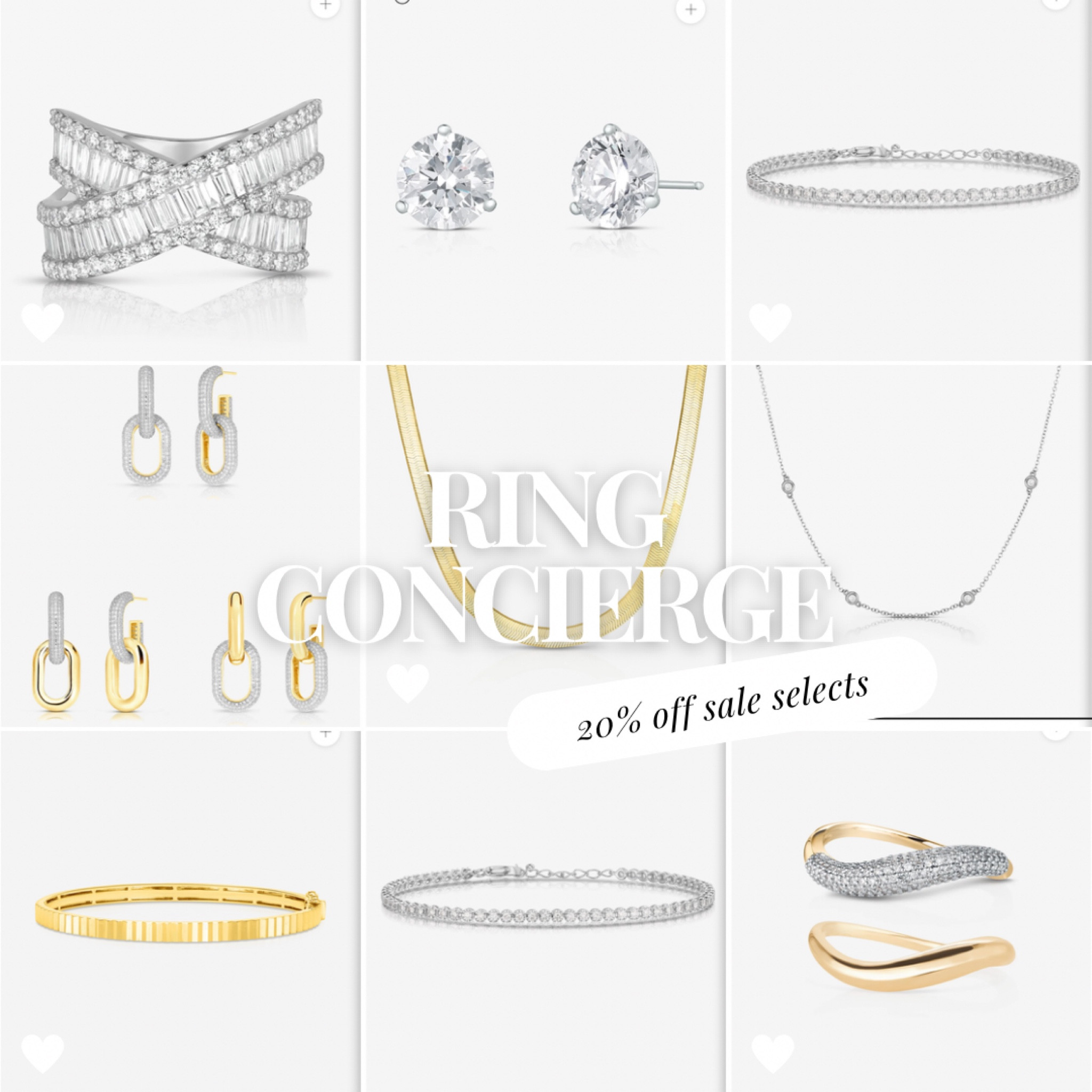 My Ring Concierge sale picks!! I have the diamond bracelet, gold necklace, station necklace, and Stud earrings. I wear them all everyday!! 

#LTKStyleTip #LTKSaleAlert #LTKFallSale