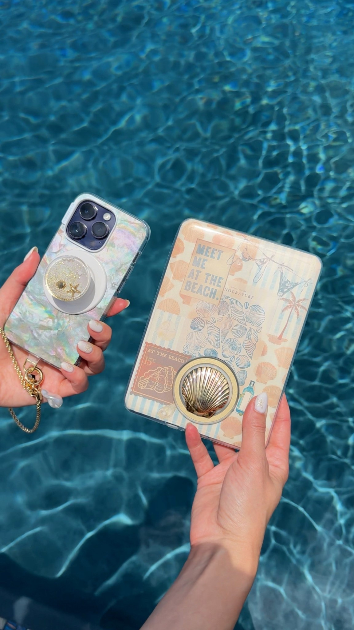 Beachy summer phone case and kindle case decor🐚✨🌊