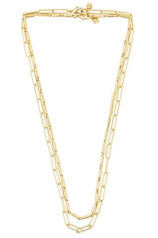 The Chain Reaction Short Duo Necklace in Gold | Revolve Clothing (Global)