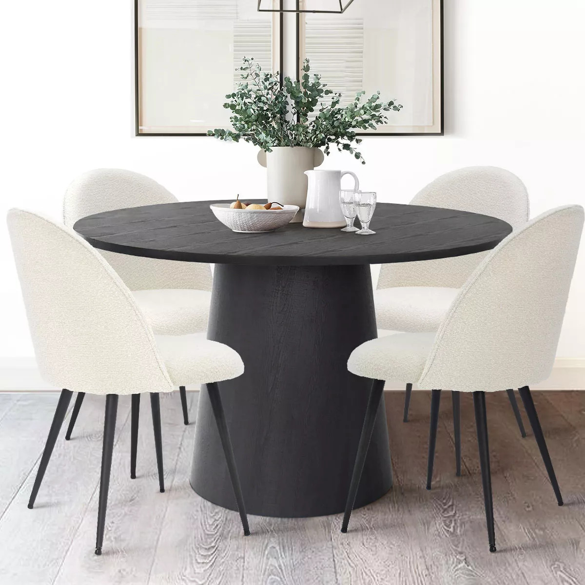 Rhon Modern Dining Chairs Set of 4 with Black Metal Base, Armless Kitchen Chairs with Upholstered... | Target