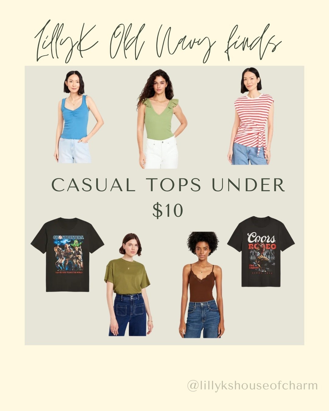 Major Sale Alert 🚨
Old Navy is coming through! All Tops & Tees are 50% off or MORE right now. Perfect time to grab your summer staples before they’re gone! 🛍️✨

#OldNavyStyle #SaleAlert #LTKSale #LTKFinds #SummerStyle #DressesOnSale #JumpsuitStyle #LTKFashion #BudgetFriendlyFashion #WardrobeRefresh #LTKDeal #StyleSteals #ShopTheLook #AffordableFashion

#LTKStyleTip #LTKFindsUnder50 #LTKSaleAlert