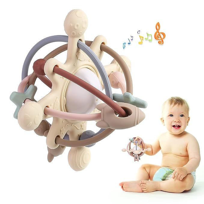 Baby Teething Toys, DDMY Manhattan Rattle Toys 0-6 Months Infants, Chew for Sucking Needs, Silico... | Amazon (US)