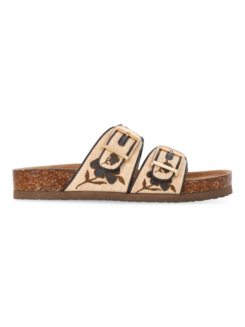 Time and Tru Women's Footbed Slide Sandals (Wide Width Available) | Walmart (US)