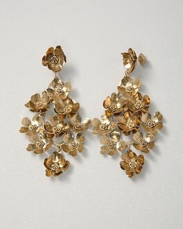 Goldtone Floral Statement Earrings | White House Black Market