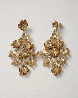 Goldtone Floral Statement Earrings | White House Black Market