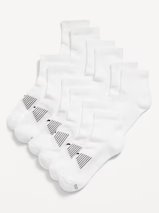 6-Pack Athletic Quarter Crew Socks for Men | Old Navy (US)