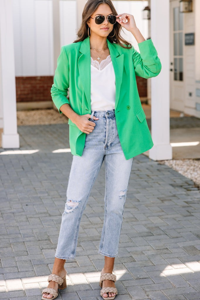 Own It Kelly Green Blazer | The Mint Julep Boutique