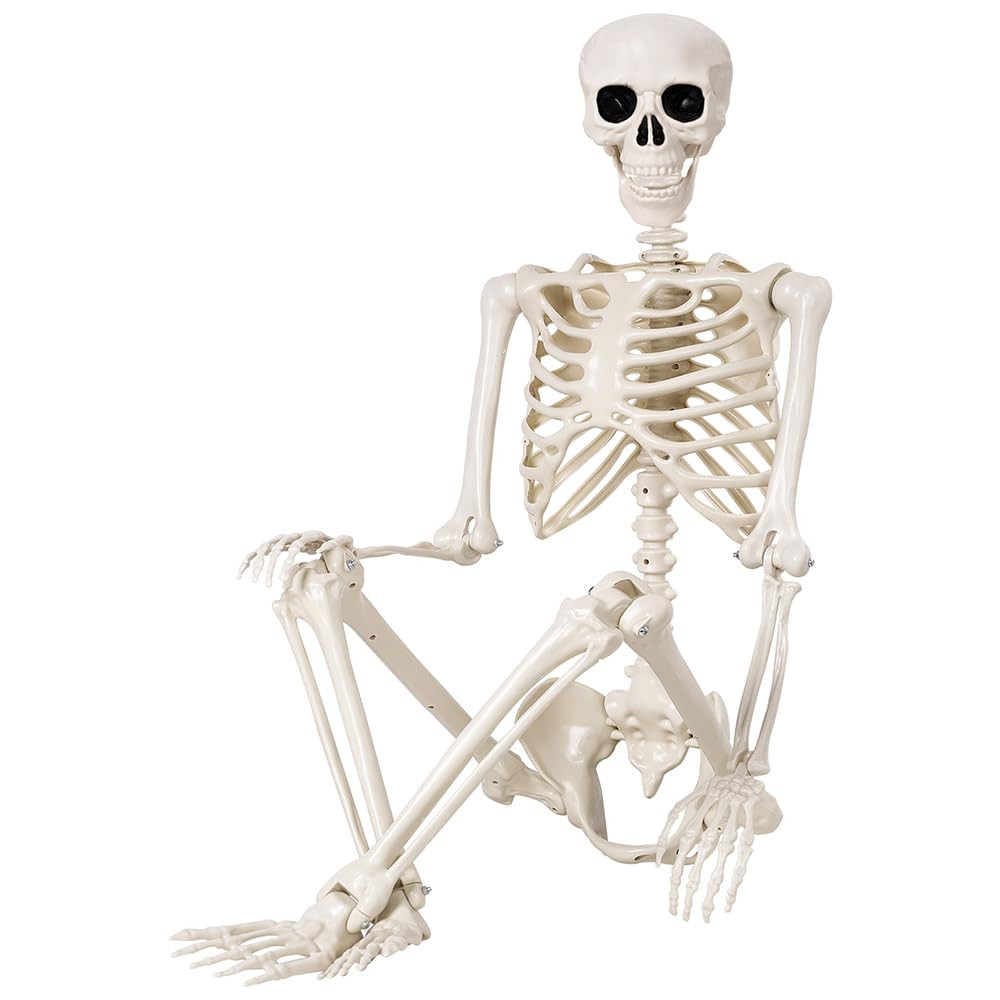 Halloween Skeletons Decorations - 5.4FT Life Size Posable Skeletons, Realistic Plastic Full Body ... | Amazon (US)