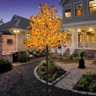 LIGHTSHARE Electric Lighted Maple Tree LED Outdoor Light Stakes Orange | Target