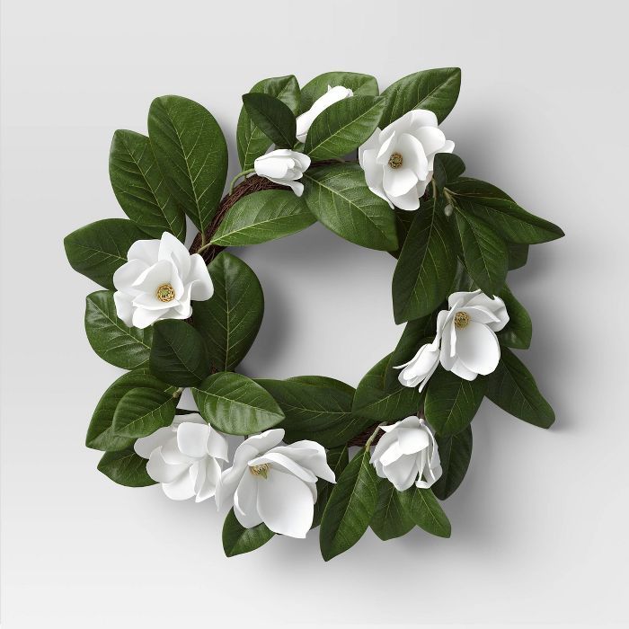 White Magnolia Wreath - Threshold&#8482; | Target