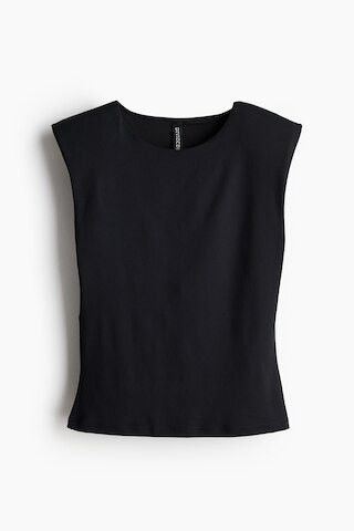 H & M - Tank Top with Shoulder Pads - Black | H&M (US + CA)