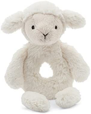 Jellycat Bashful Lamb Soft Plush Baby Toy Ring Rattle | Amazon (US)