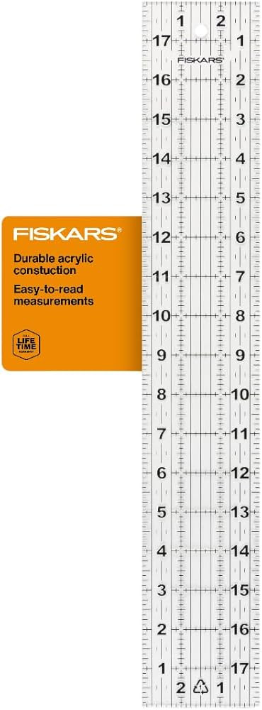 Fiskars Sewing Ruler - 3" x 18" Acrylic Ruler - Sewing and Quilting Ruler with Gridlines - Arts a... | Amazon (US)