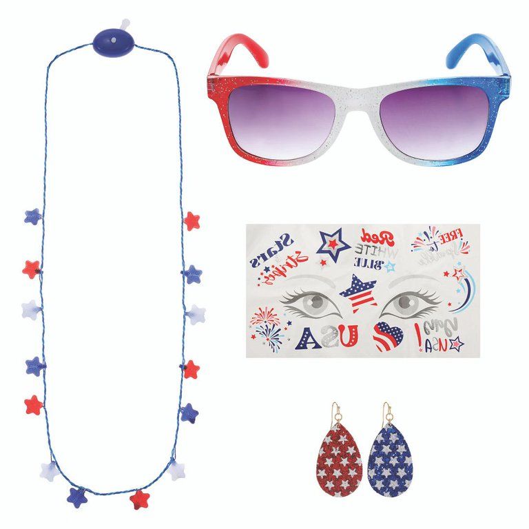 Red, White and Blue Americana Party Set, 4 Pieces - Walmart.com | Walmart (US)