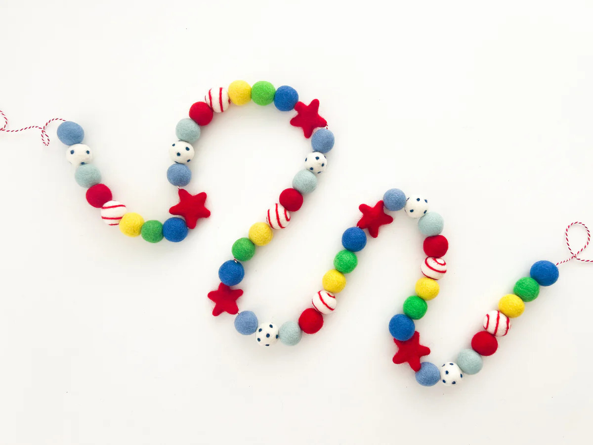 Superhero Felt Ball Garland Collaboration with Sierra Miller @sierralm | Pearl & Jane