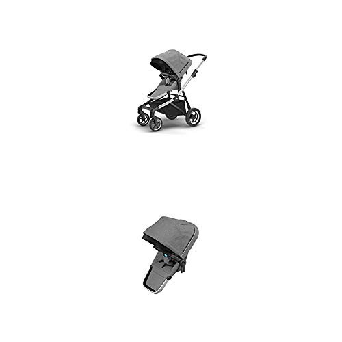 Thule Sleek City Stroller, Grey Melange with Thule Sleek Sibling Seat, Grey Melange | Amazon (US)