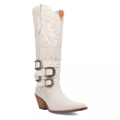 Dingo Women's Buck Wild Suede Leather Boot, White, 9.5M | Belk