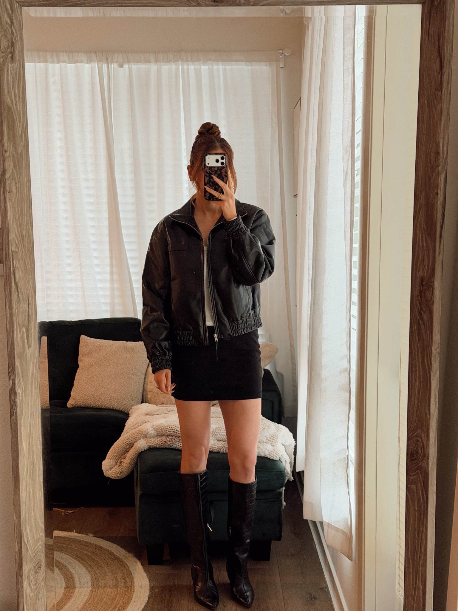 Aritzia leather jacket, revolve skirt 

#LTKootd #LTKdayinmylife