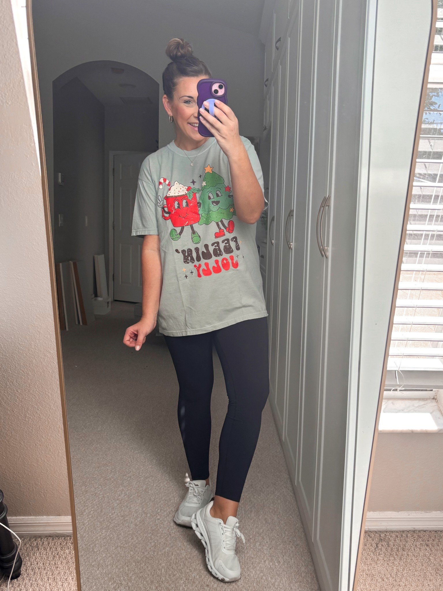 Out & about shopping in my holiday tee 💚❤️

Large in tee
Medium leggings 

#LTKStyleTip #LTKMidsize #LTKHoliday