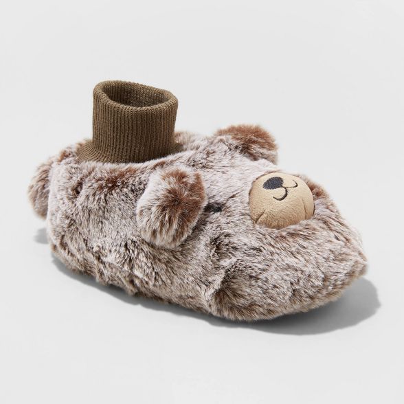 Toddler Boys' Finn Bear Slippers - Cat & Jack™ Brown | Target