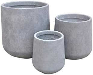 Kante RF2015022BCD-C80021 Round (Set of 3 Sizes), Outdoor Indoor Large Planter Pots Containers wi... | Amazon (US)