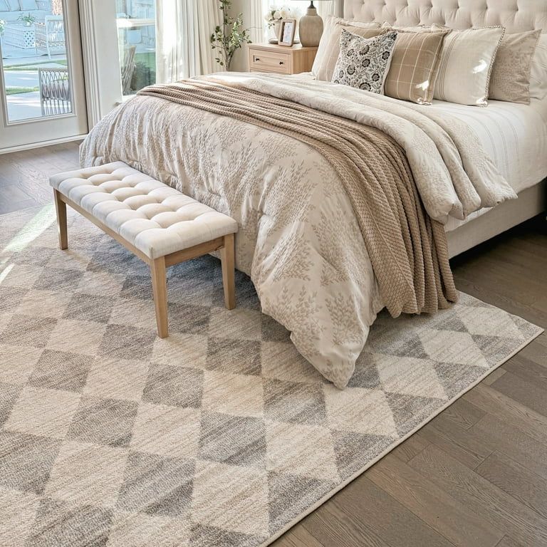 My Texas House Bronwyn 7'10" X 9'10" Grey Geometric Area Rug | Walmart (US)