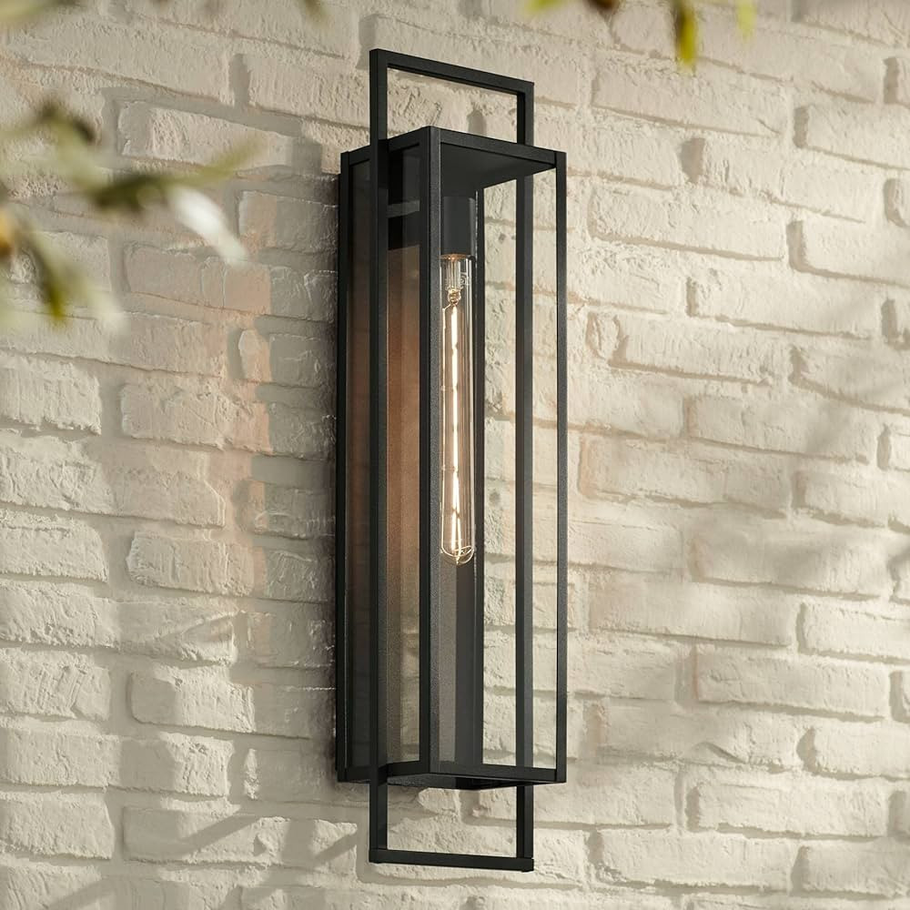 Possini Euro Design Jericho 28" High Modern Farmhouse Rustic Outdoor Wall Light Fixture Mount Por... | Amazon (US)