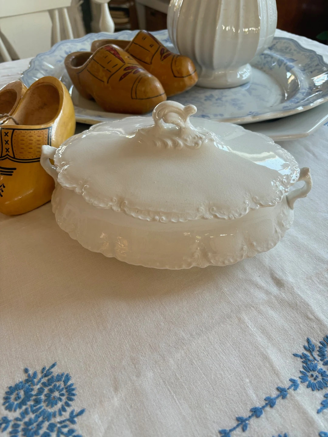 Antique Homer Laughlin Hudson Covered Lidded Serving Casserole / Vegetable Dish in White French C... | Etsy (US)