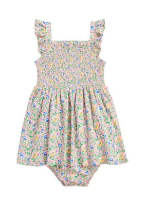 Ralph Lauren Childrenswear Baby Girls Floral Smocked Cotton Dress & Bloomer | Belk