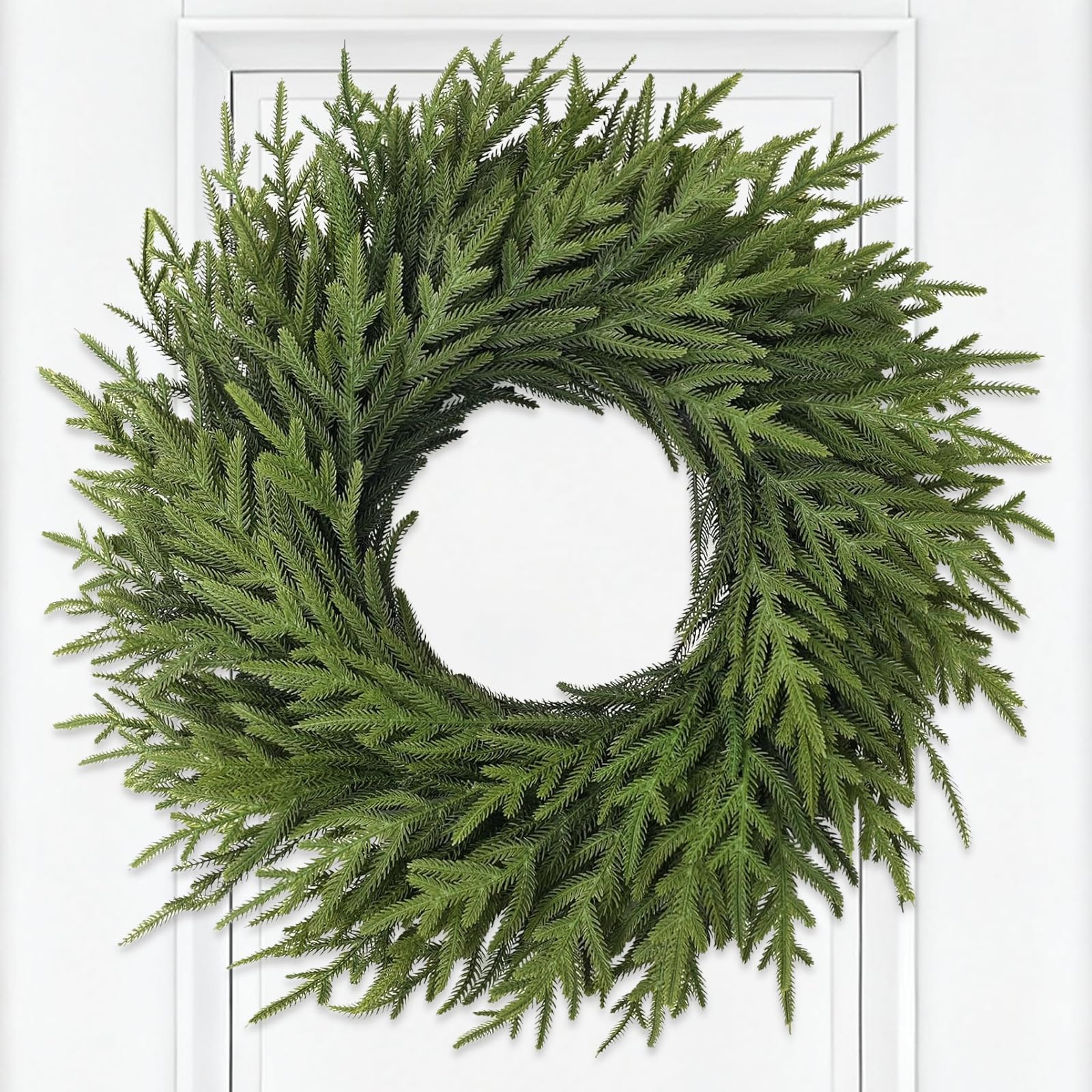 Christmas Wreaths 26" Norfolk Pine Wreath for Front Door, Artificial Christmas Wreaths Faux Green... | Amazon (US)