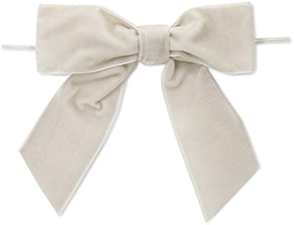 POSHNPRETTY Set of 12 Lush Velvet pre-tied bow 5" wide with twist ties - Choose Colors (Ivory) | Amazon (US)