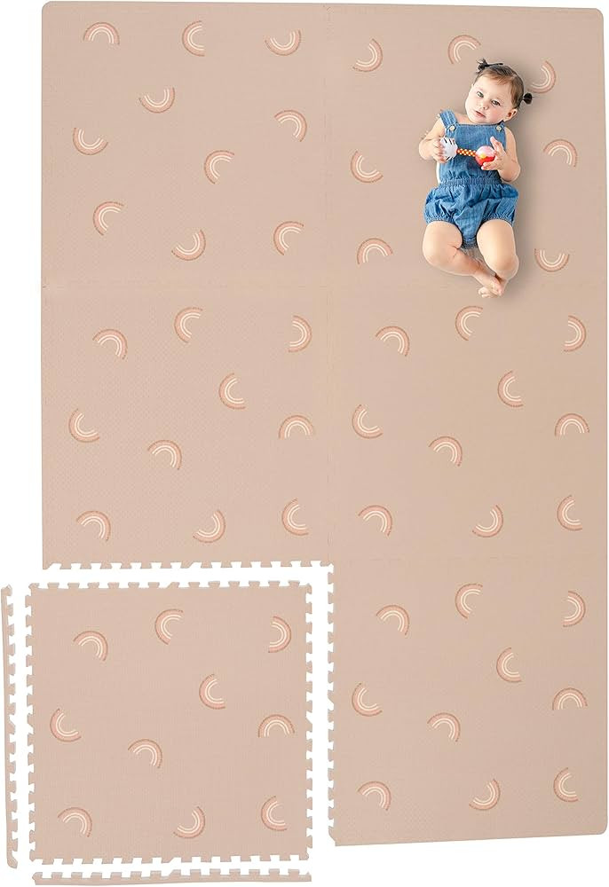Yay Mats Stylish Extra Large Baby Play Mat. Soft, Thick, Non-Toxic Foam Covers 6 ft x 4 ft. Expan... | Amazon (US)