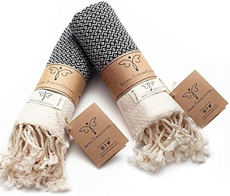 Smyrna Original Turkish Hand Towels Set of 2 | 100% Cotton, 16 x 40 Inches | Decorative Bathroom ... | Amazon (US)