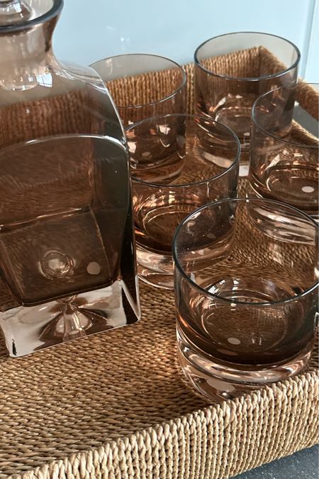 Beautiful barware- the amber smokey color is perfect for a neutral home yet still has a nice contrast. I love these glasses, I’ll take them in every color please! And the matching decanter is to die for...

#LTKhome #LTKstyletip #LTKMostLoved