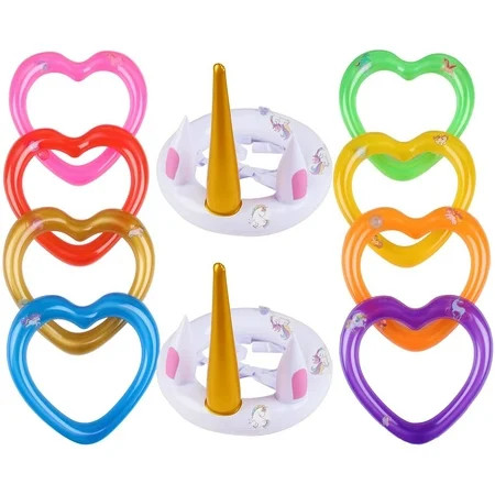 Unicorn Ring Toss Pool Game for Party Inflatable Floating Party Favor Unicorn Party Supplies Decorat | Walmart (US)