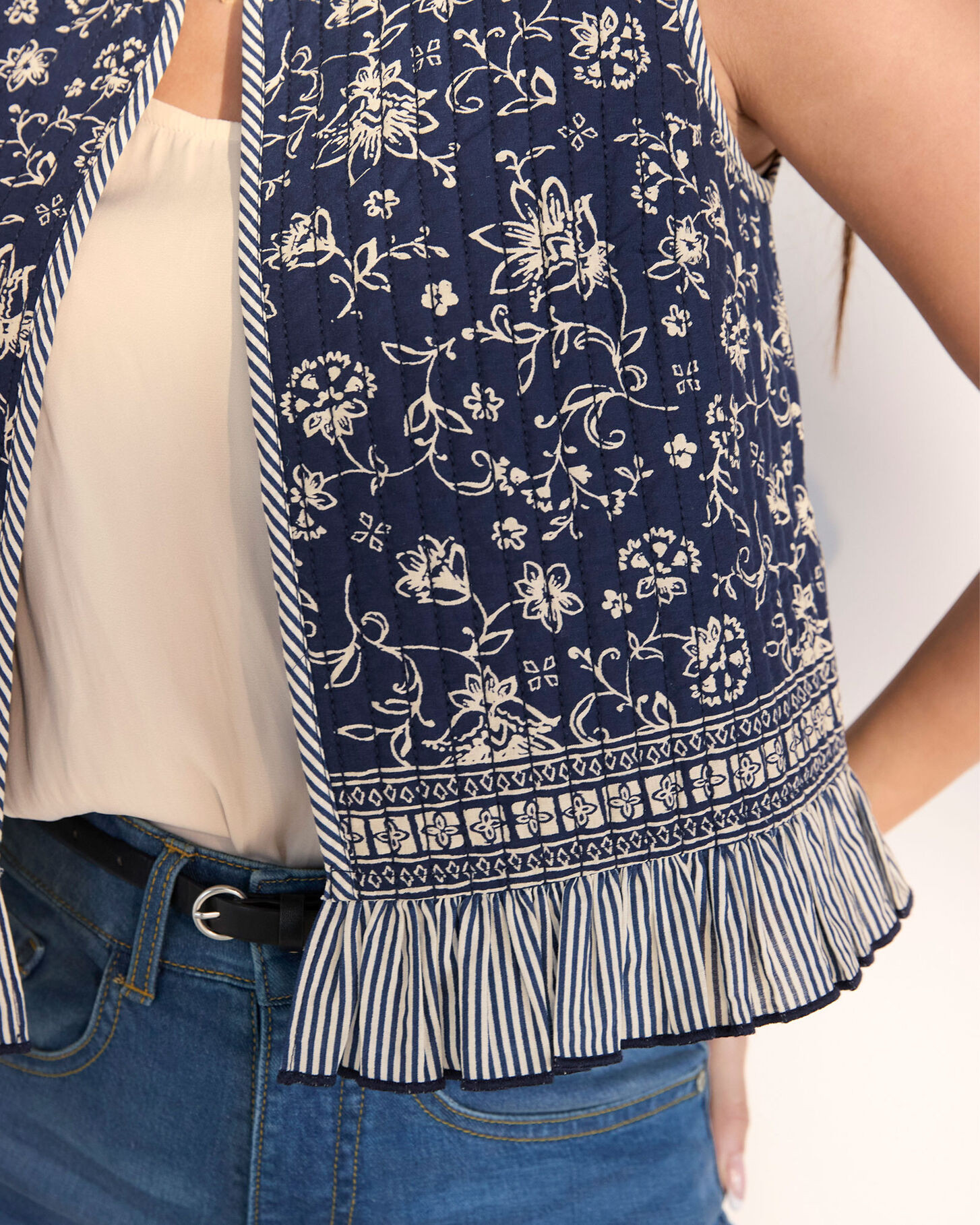 Floral Print Waistcoat | Cotton Traders (UK)