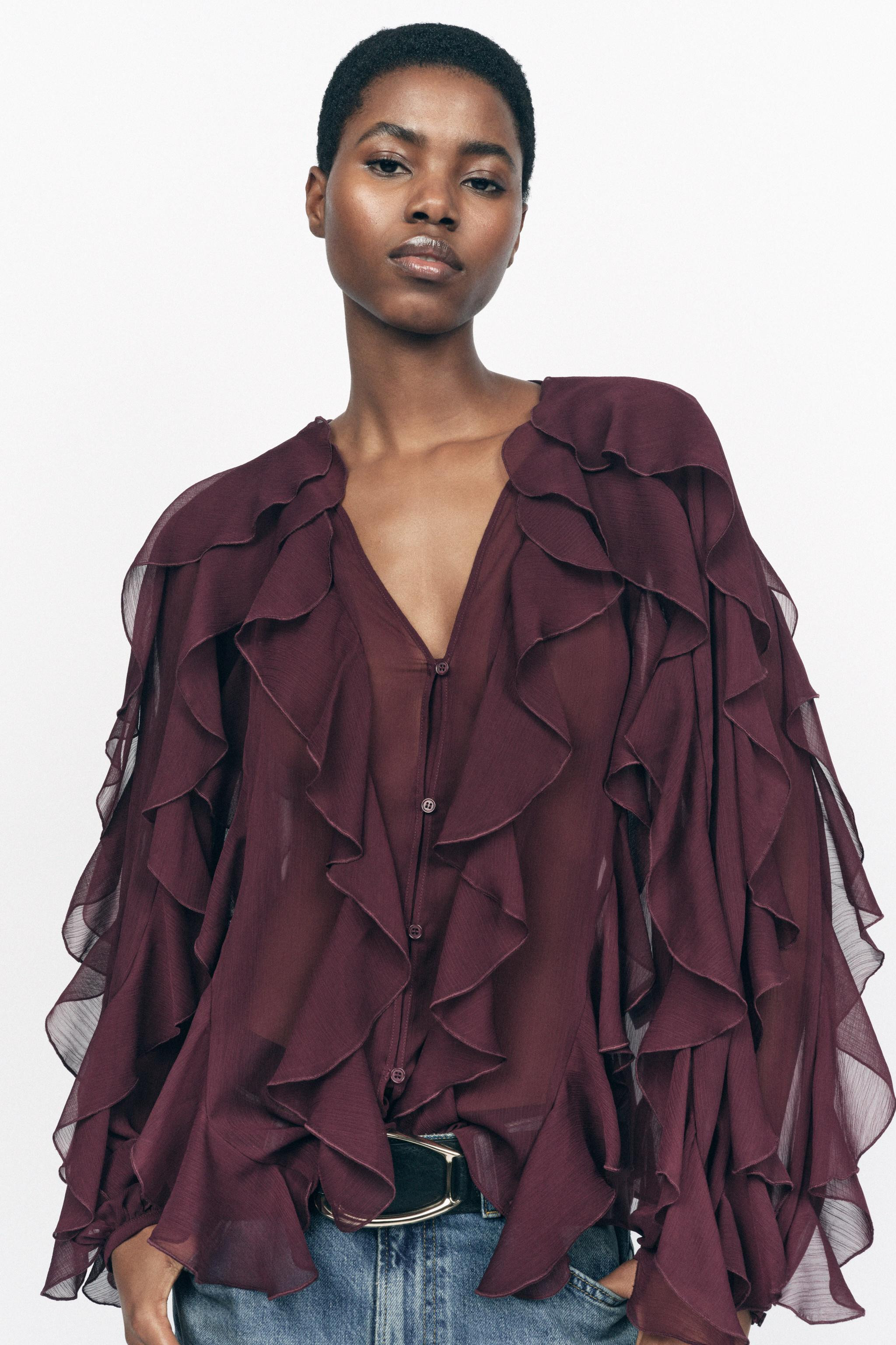 RUFFLED BLOUSE ZW COLLECTION | Zara US