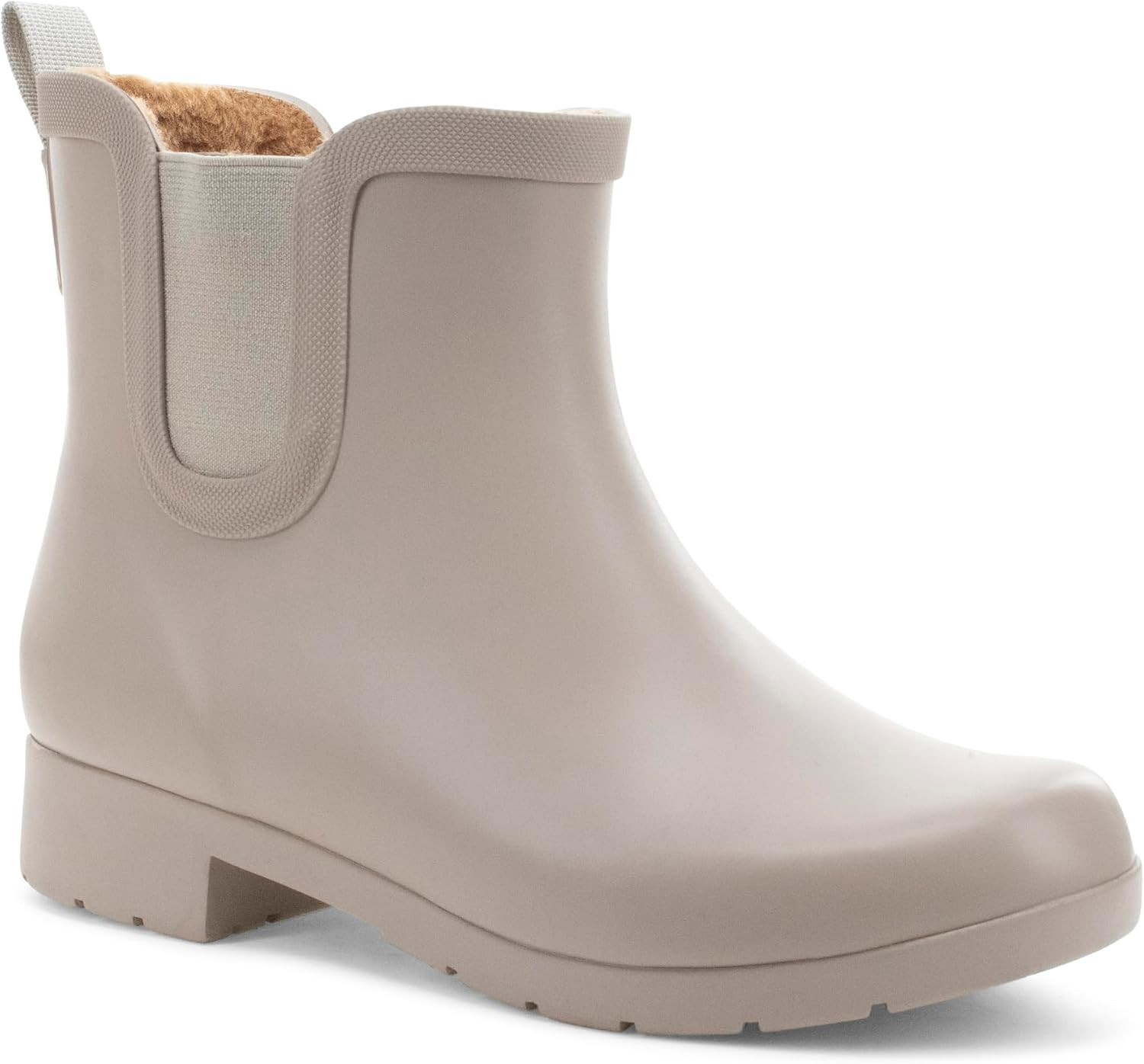 Chooka Women's Delridge Waterproof Faux Fur Chelsea Rain Boot Slip On | Amazon (US)