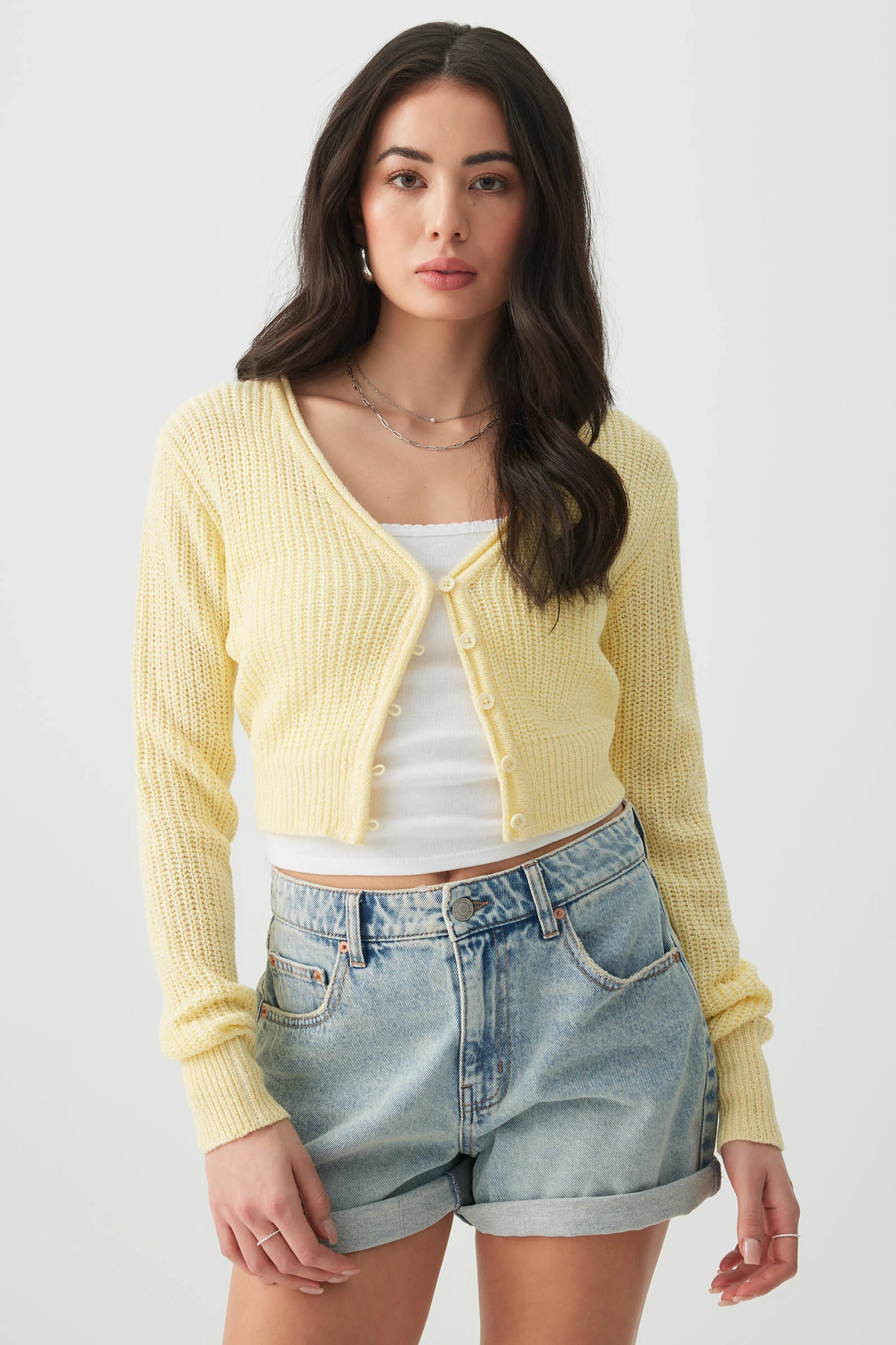 Crop V-Neck Cardigan | Ardene