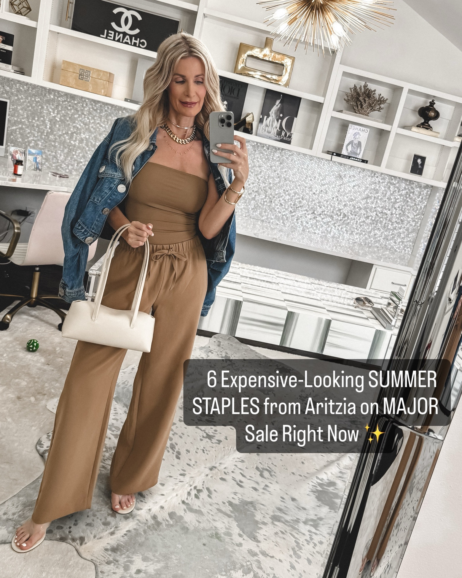 6 summer wardrobe essentials from Aritzia that are ALL on sale right now 🤍

1. The camel tube top — chic, elevated, and pairs perfectly with the matching Lodge Pant or your favorite denim.
2. The camel Lodge Pant — if you haven’t tried these yet, what are you waiting for? Elastic waist, pockets, wrinkle-resistant, insanely comfortable, and so flattering. If you buy one pair of pants this summer, make it these.
3. Wide-leg jeans — high-waisted, a flattering wide-leg silhouette, and the perfect darker wash. They look polished, expensive, and go with everything.
4. Navy tube top — because when I love something, I buy it in multiple colors. This one is just as versatile as the camel version.
5. Navy midi skirt — the matching set you’ll wear on repeat. The fabric is comfortable, wrinkle-resistant, and works just as well with flats for daytime as it does dressed up for date night.
6. Taupe Lodge Pant — yes, another color because they’re THAT good. Comfortable, flattering, travel-friendly, and the kind of pants you’ll want to wear every single day.

Everything runs true to size. I’m wearing an XS in the tops and pants and a 24 in the denim.

Which piece is your favorite? Run, don’t walk—these sale styles are going fast! ✨

#LTKgrwm #LTKOver40 #LTKSaleAlert
