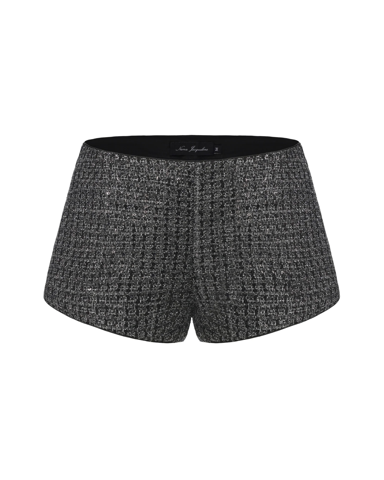 Anabella Shorts (Black & Silver) | Black Woven Evening Shorts | Nana Jacqueline